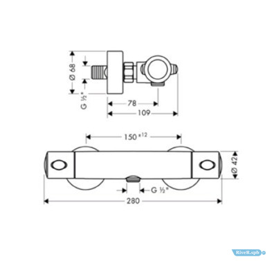 Смеситель-термостат для ванны Hansgrohe Ecostat 1001 SL 13261000