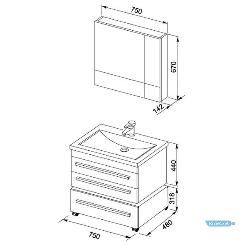 Размеры ванной тумбы. Тумба Aquanet 75. Тумба под раковину Акванет.